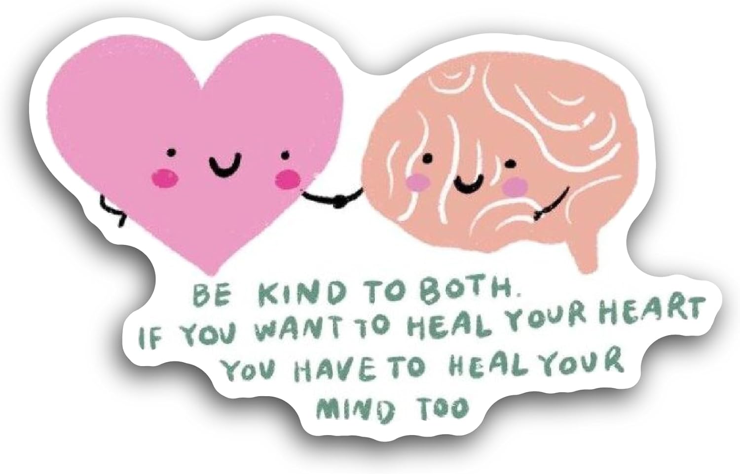 2 (Pieces) 3" and 5" Brain and Heart Sticker, Waterproof Vinyl Decals for Many Purpose Like Cars, Trucks, Laptops, Phones, Windows and More