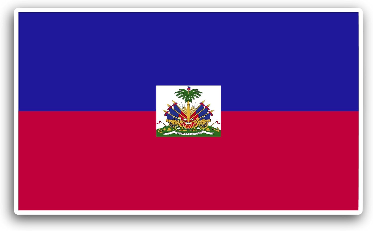 2 (Pieces) 3" and 5" Haiti Flag Sticker, Waterproof Vinyl Decals for Many Purpose Like Cars, Trucks, Laptops, Phones, Windows and More