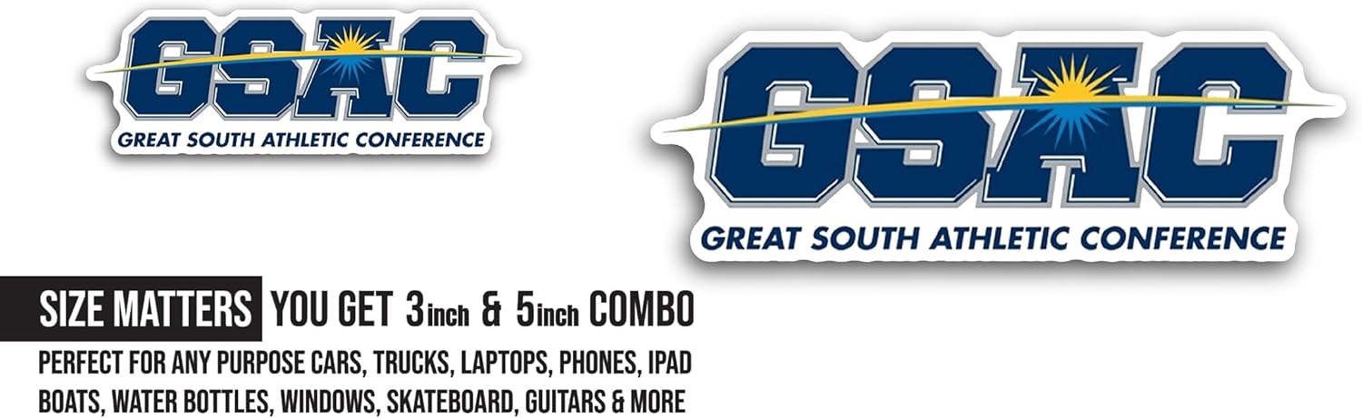 2 (Pieces) 3" and 5" Great S0uth Athletic Conference Sticker, Waterproof Vinyl Decals for Many Purpose Like Cars, Trucks, Laptops, Phones, Windows and More