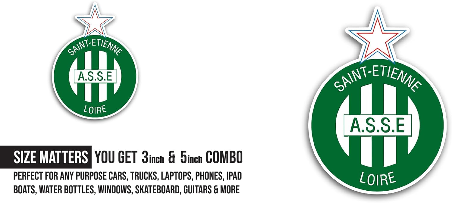 2 (Pieces) 3" and 5" S@int Etienne Sticker, Waterproof Vinyl Decals for Many Purpose Like Cars, Trucks, Laptops, Phones, Windows and More