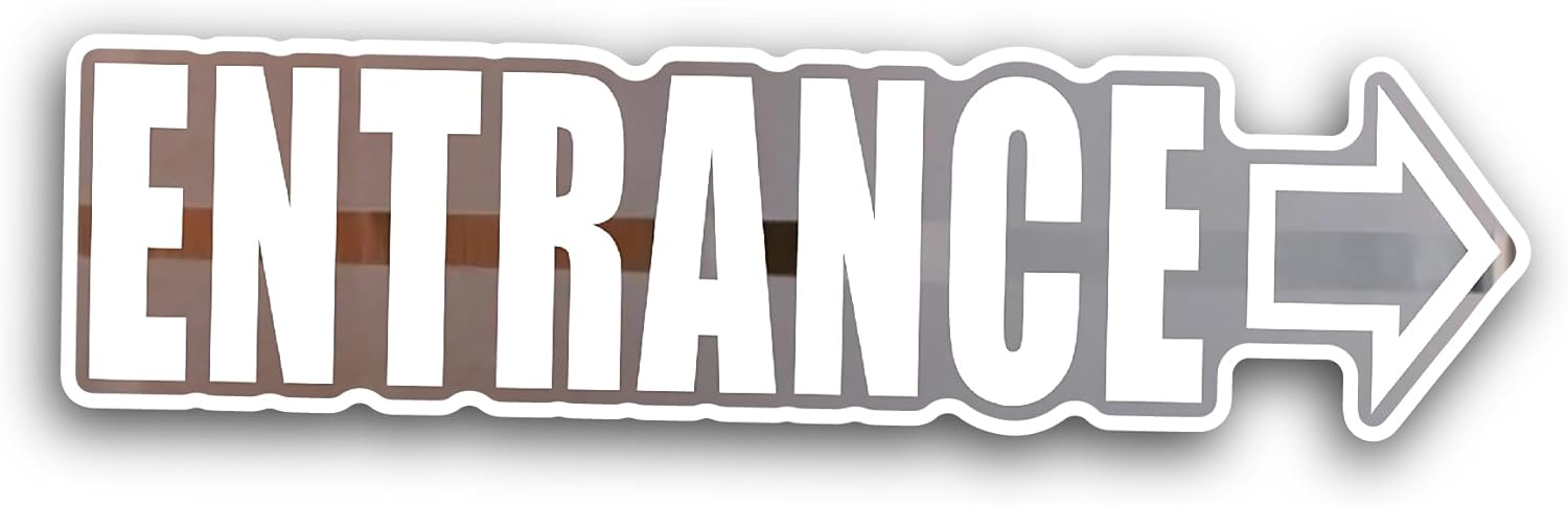 2 (Pieces) 3" and 5" Entrance Sticker, Waterproof Vinyl Decals for Many Purpose Like Cars, Trucks, Laptops, Phones, Windows and More