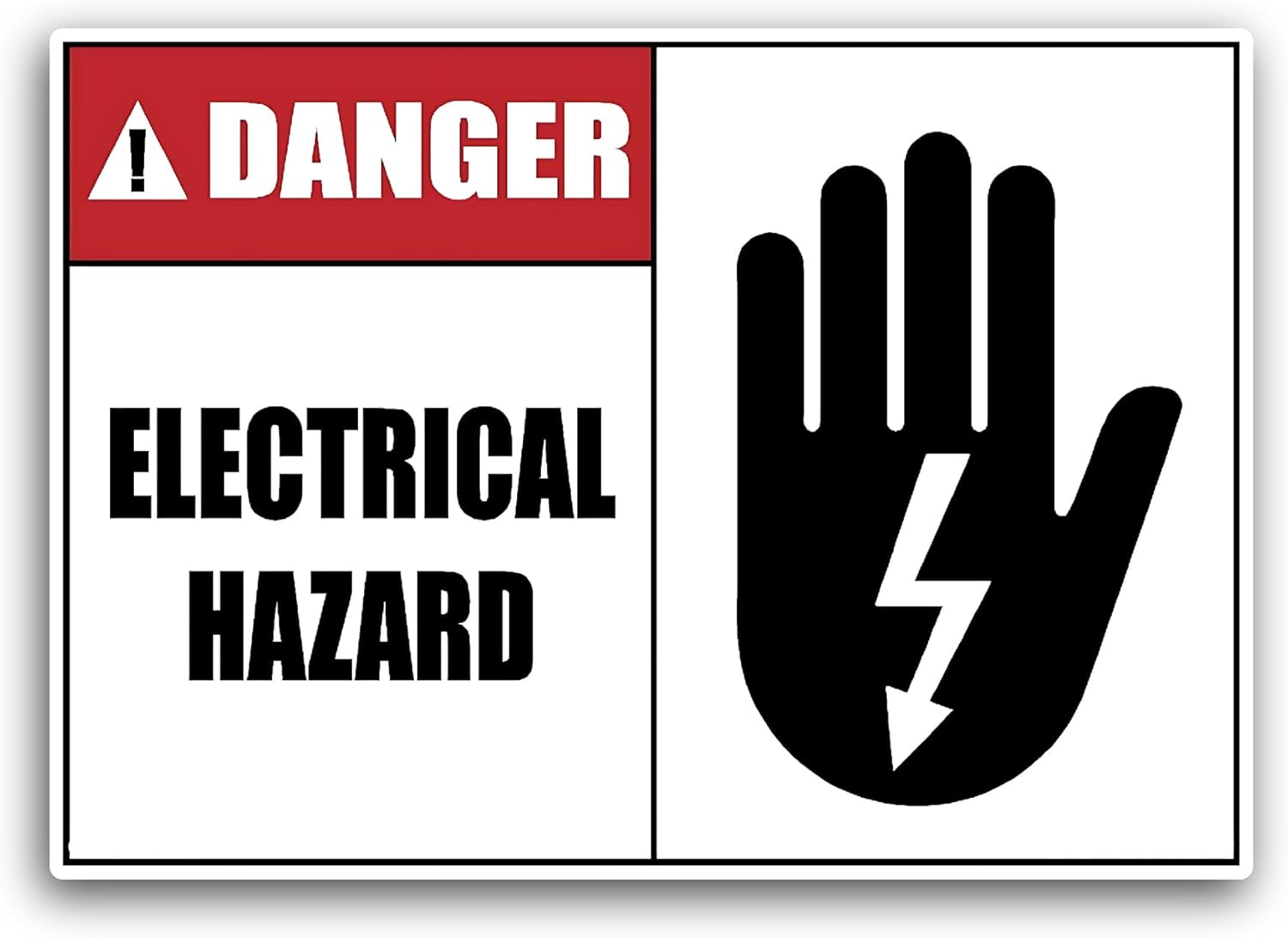2 (Pieces) 3" and 5" Electrical Hazard Sticker, Waterproof Vinyl Decals for Many Purpose Like Cars, Trucks, Laptops, Phones, Windows and More