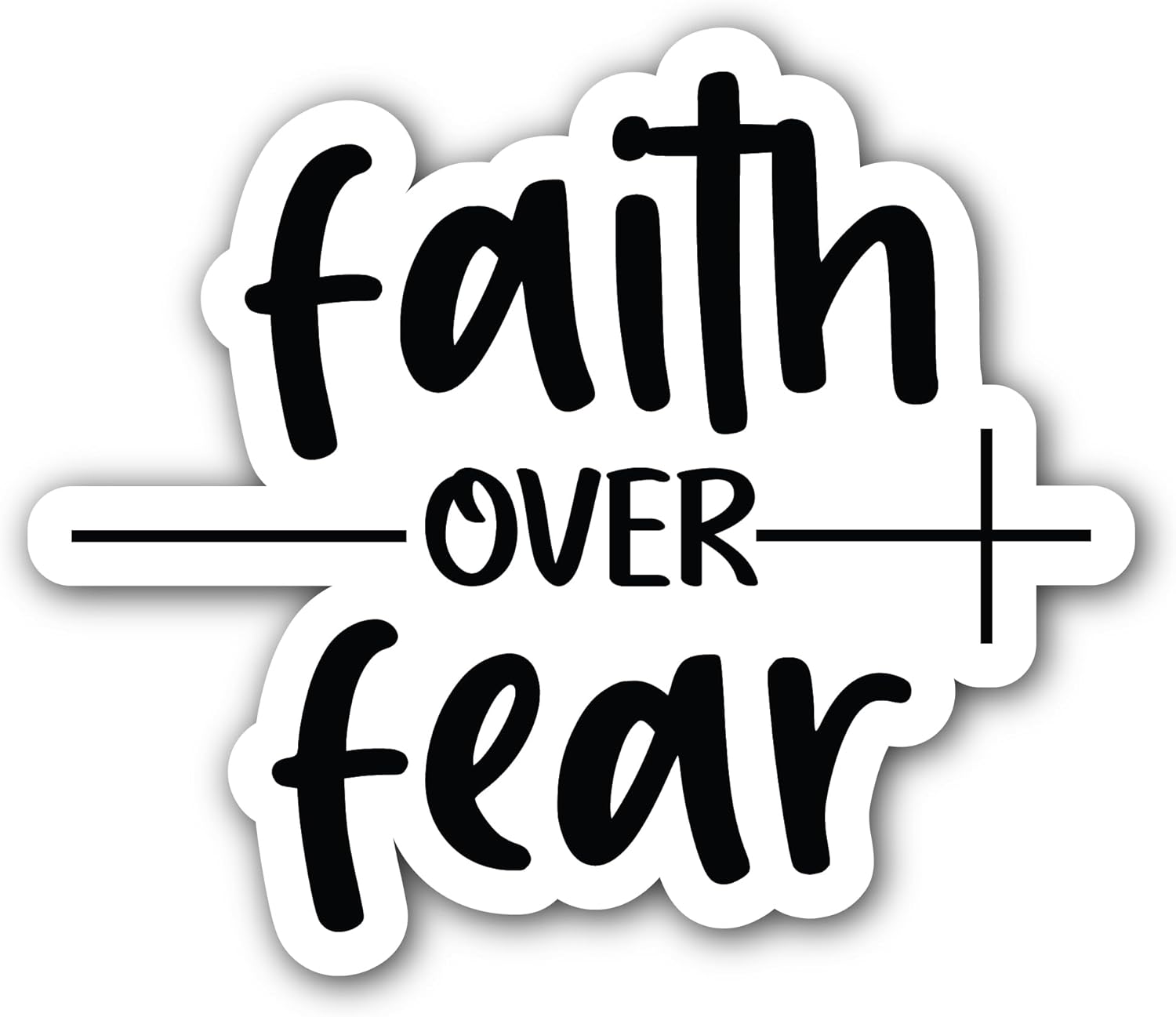 2 (Pieces) 3" and 5" Faith Over Fear Sticker, Waterproof Vinyl Decals for Many Purpose Like Cars, Trucks, Laptops, Phones, Windows and More