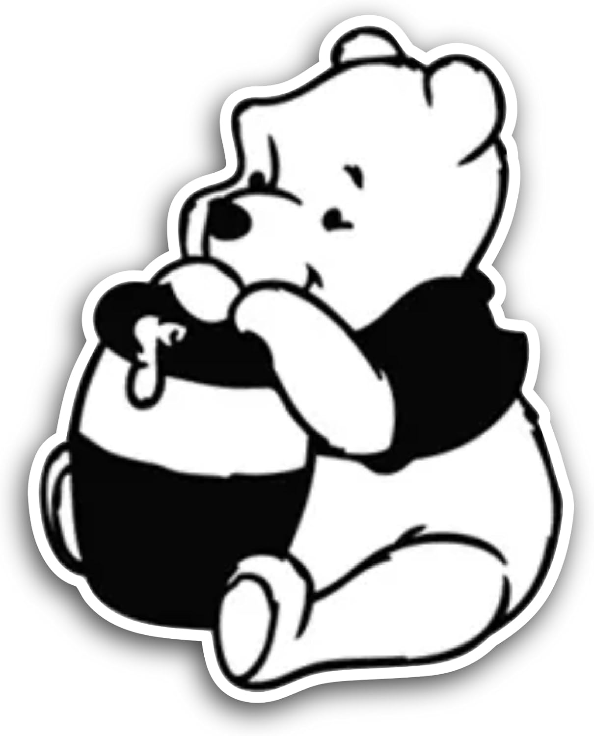 2 (Pieces) 3" and 5" Bear with Honey Sticker, Waterproof Vinyl Decals for Many Purpose Like Cars, Trucks, Laptops, Phones, Windows and More