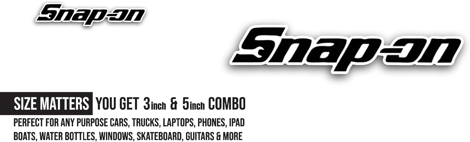 2 (Pieces) 3" and 5" Snap On Sticker, Waterproof Vinyl Decals for Many Purpose Like Cars, Trucks, Laptops, Phones, Windows and More