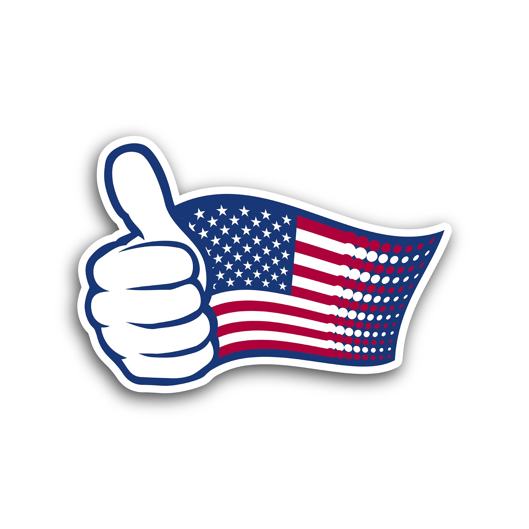 2 (Pieces) 3" and 5" USA Thumbs UP Sticker, Waterproof Vinyl Decals for Many Purpose Like Cars, Truc