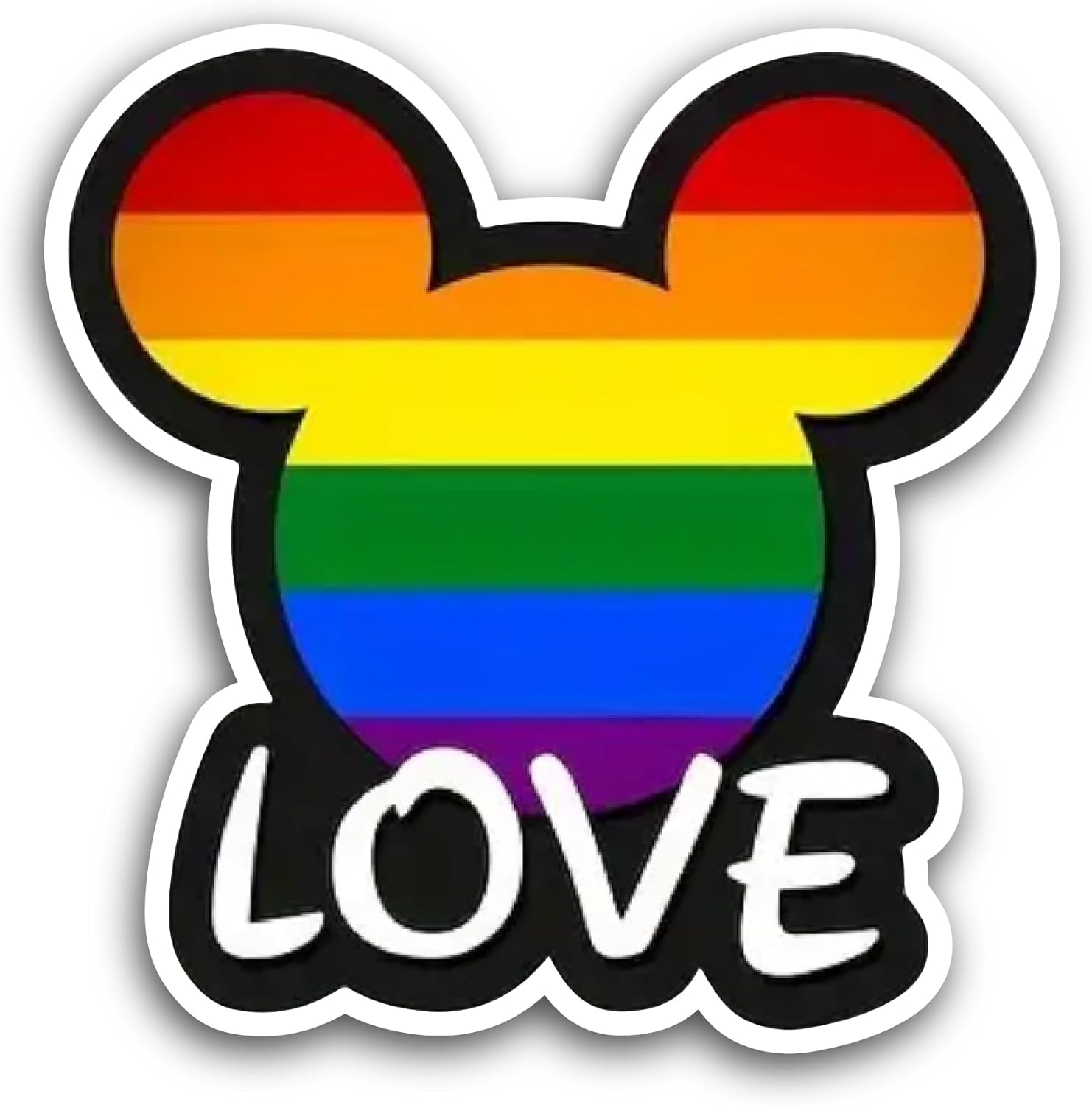 2 (Pieces) 3" and 5" Love Text Sticker, Waterproof Vinyl Decals for Many Purpose Like Cars, Trucks, Laptops, Phones, Windows and More