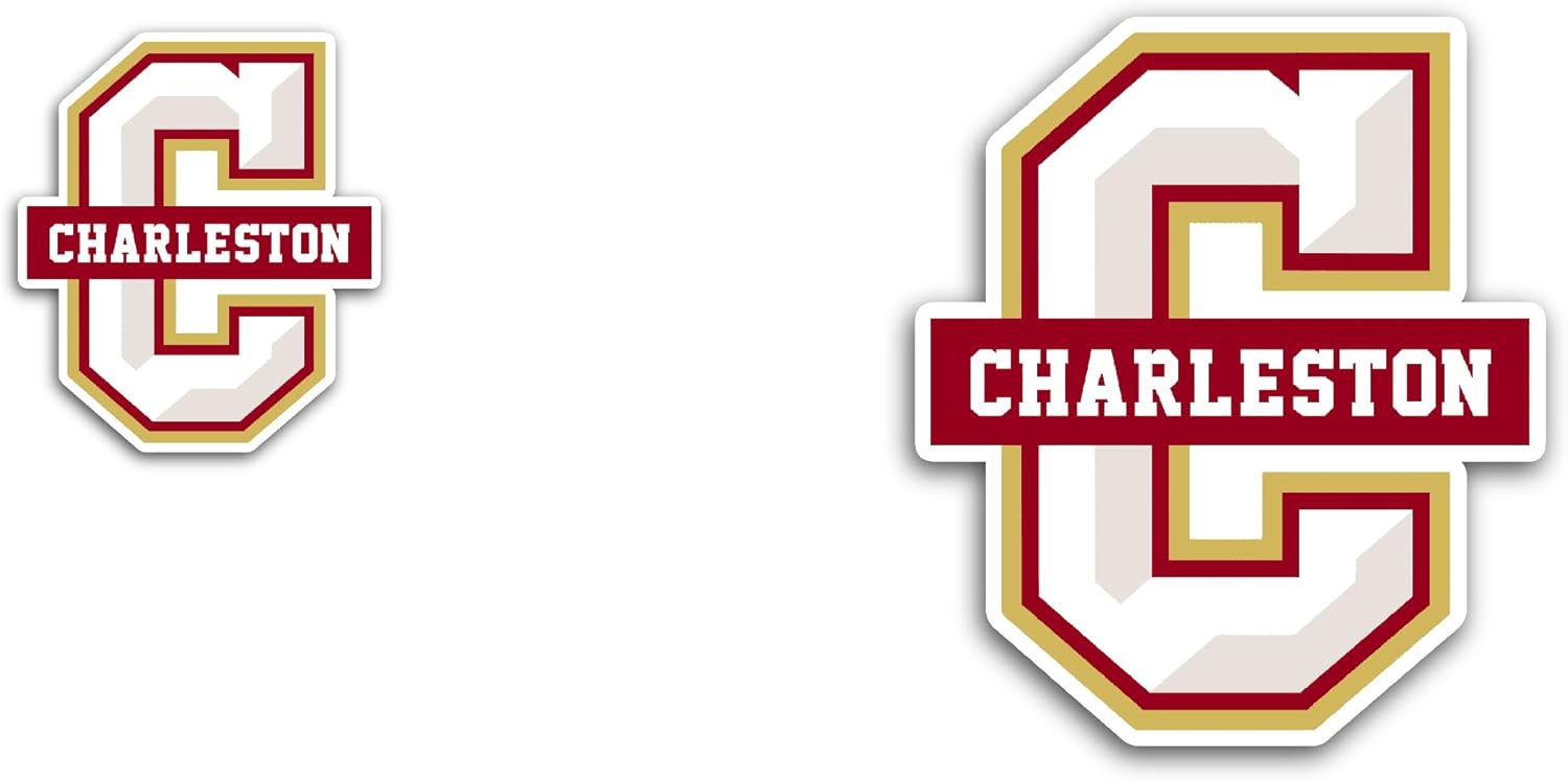 2 (Pieces) 3" and 5" College of Charlest0n Sticker, Waterproof Vinyl Decals for Many Purpose Like Cars, Trucks, Laptops, Phones, Windows and More