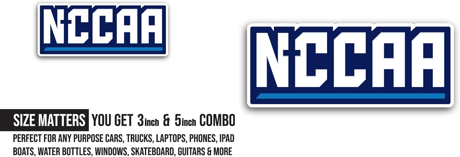 2 (Pieces) 3" and 5" NCCAA Sticker, Waterproof Vinyl Decals for Many Purpose Like Cars, Trucks, Laptops, Phones, Windows and More