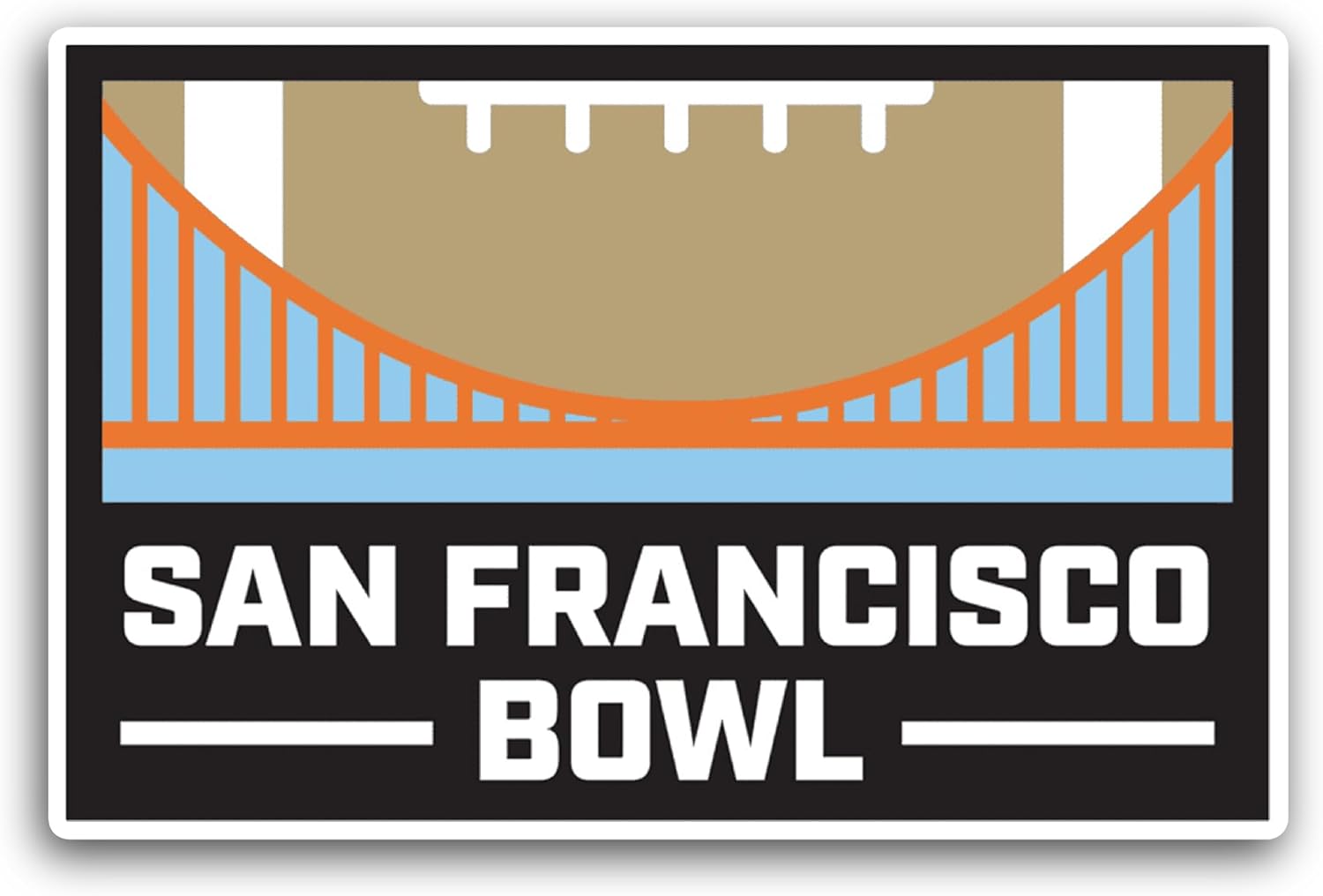 2 (Pieces) 3" and 5" San Francisc0 Bowl Sticker, Waterproof Vinyl Decals for Many Purpose Like Cars, Trucks, Laptops, Phones, Windows and More