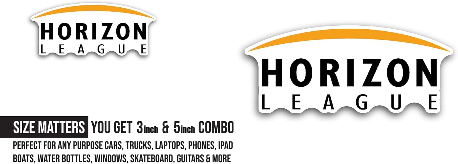 2 (Pieces) 3" and 5" Horiz0n League Sticker, Waterproof Vinyl Decals for Many Purpose Like Cars, Trucks, Laptops, Phones, Windows and More