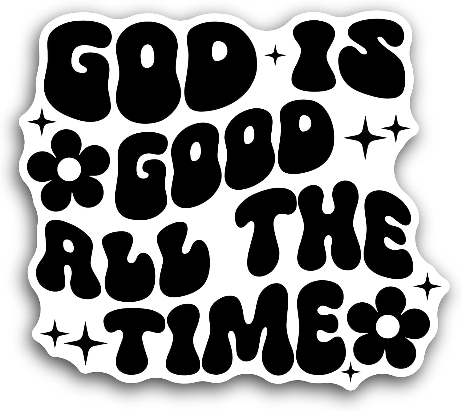 2 (Pieces) 3" and 5" God is Good All The Time Sticker, Waterproof Vinyl Decals for Many Purpose Like Cars, Trucks, Laptops, Phones, Windows and More
