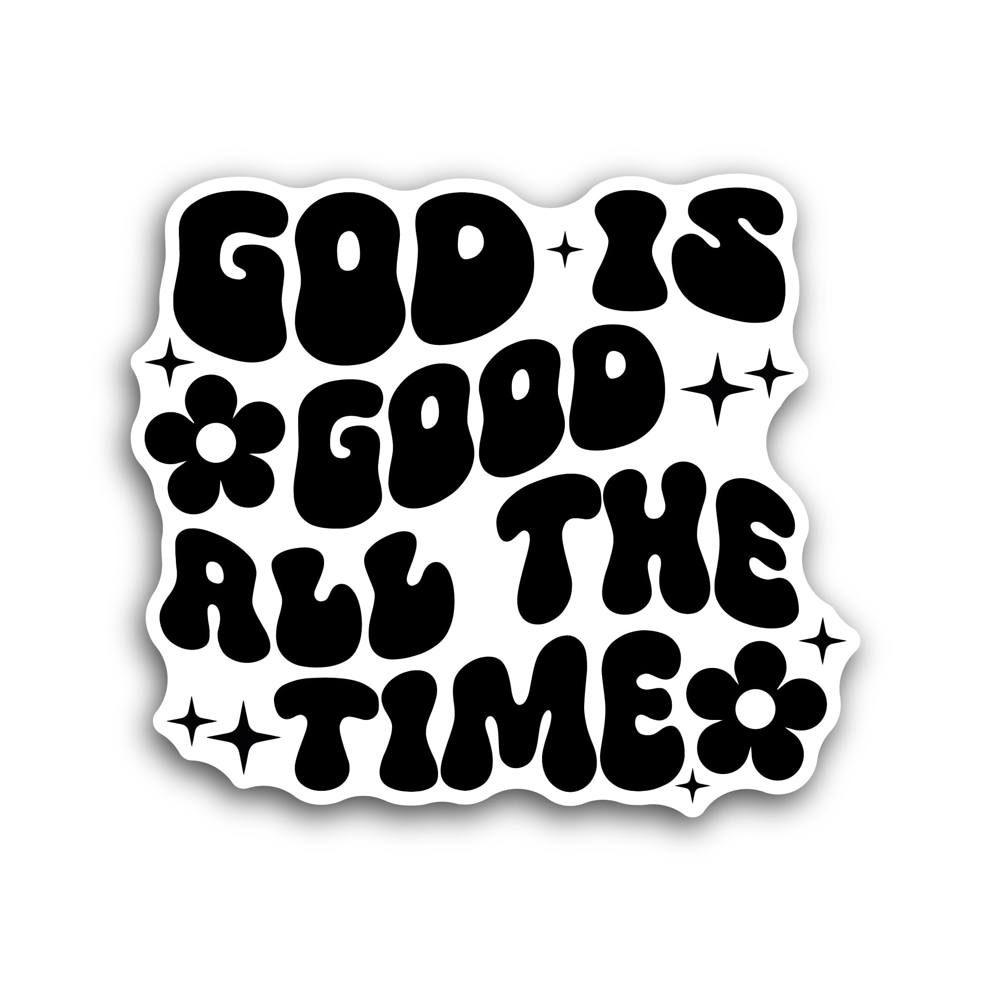 2 (Pieces) 3" and 5" God is Good All The Time Sticker, Waterproof Vinyl Decals for Many Purpose Like