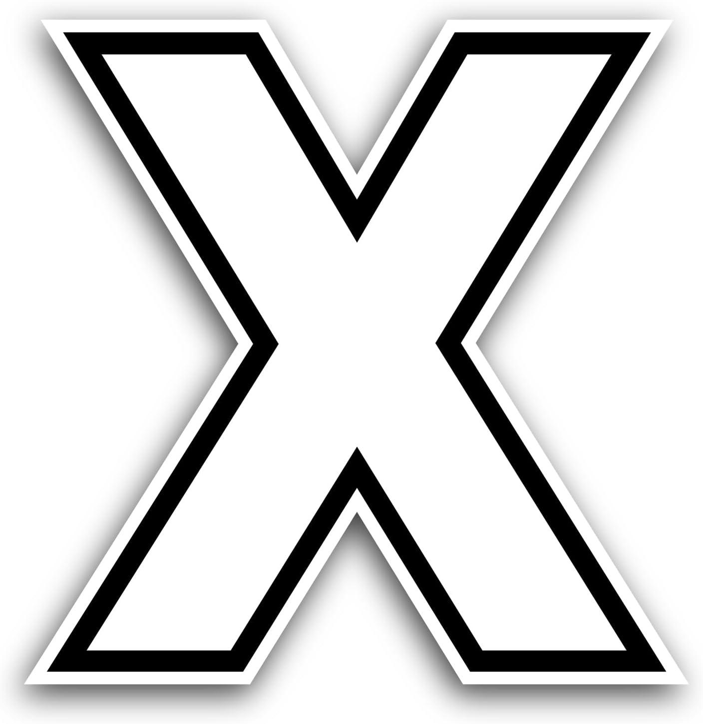 2 (Pieces) 3" and 5" Letter X Sticker, Waterproof Vinyl Decals for Many Purpose Like Cars, Trucks, Laptops, Phones, Windows and More