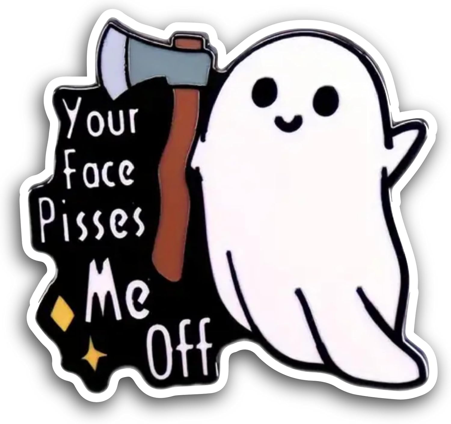 2 (Pieces) 3" and 5" Your Face Pisses Me Off Sticker, Waterproof Vinyl Decals for Many Purpose Like Cars, Trucks, Laptops, Phones, Windows and More
