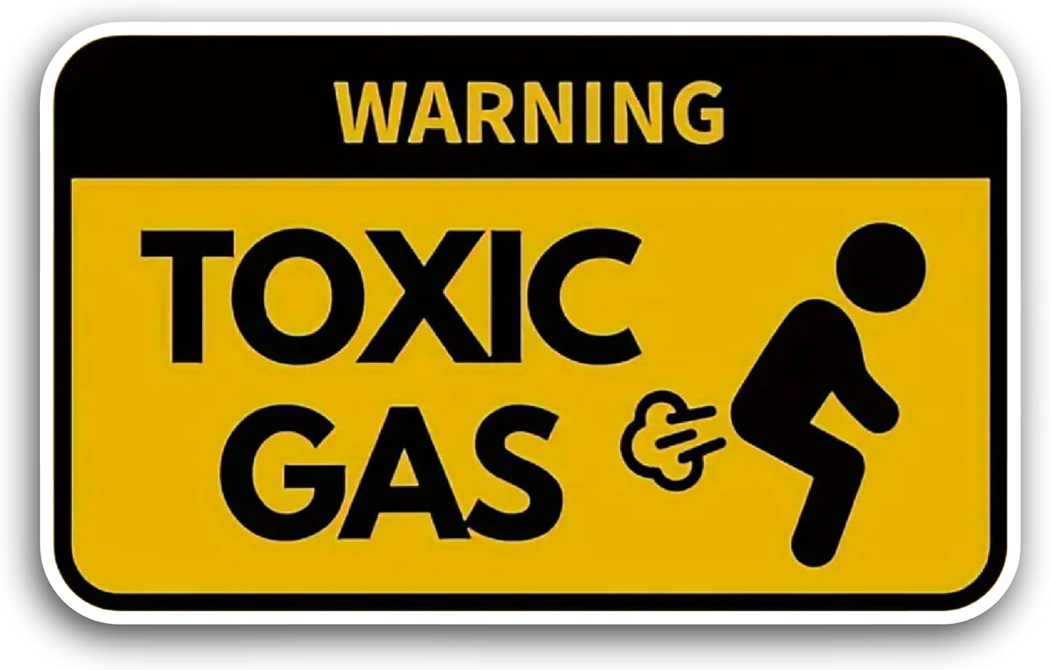 2 (Pieces) 3" and 5" Toxic Gas Sticker, Waterproof Vinyl Decals for Many Purpose Like Cars, Trucks, Laptops, Phones, Windows and More