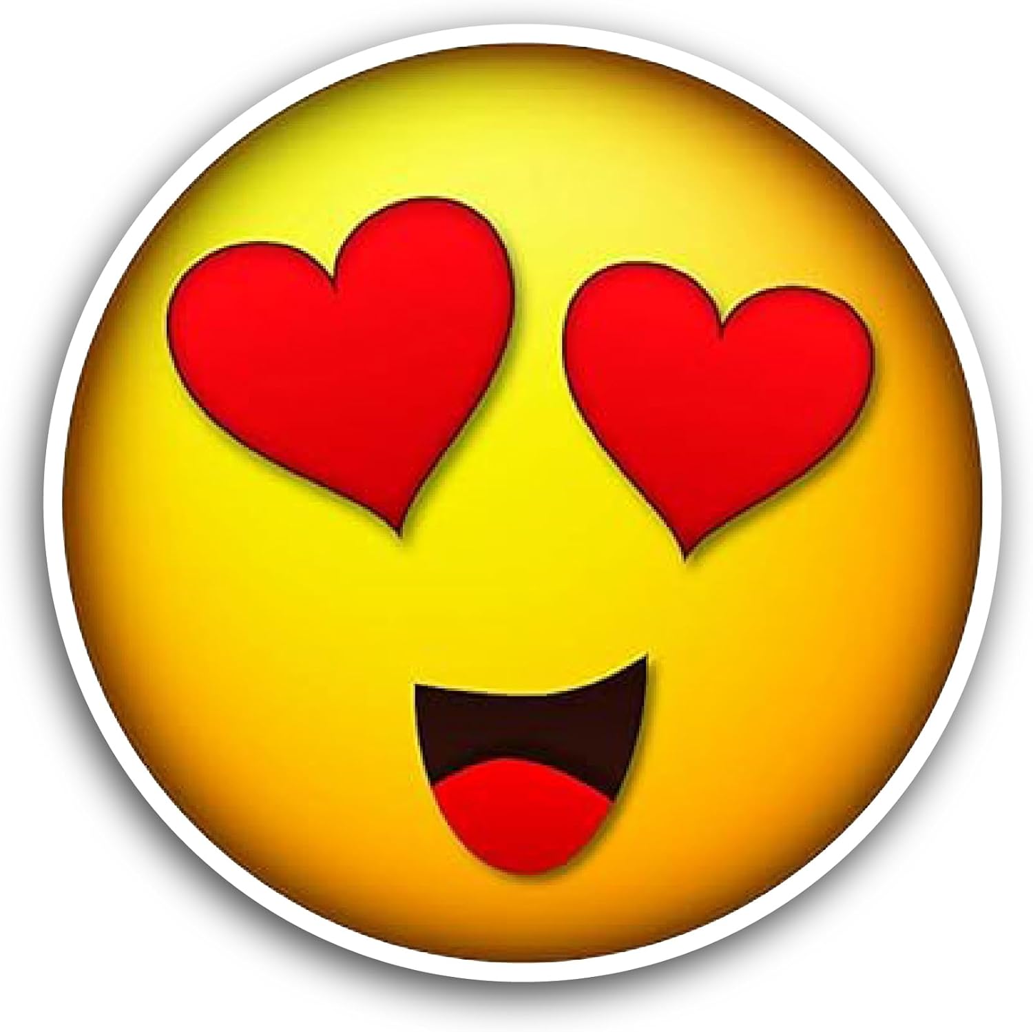 2 (Pieces) 3" and 5" Love Emotion Face Sticker, Waterproof Vinyl Decals for Many Purpose Like Cars, Trucks, Laptops, Phones, Windows and More