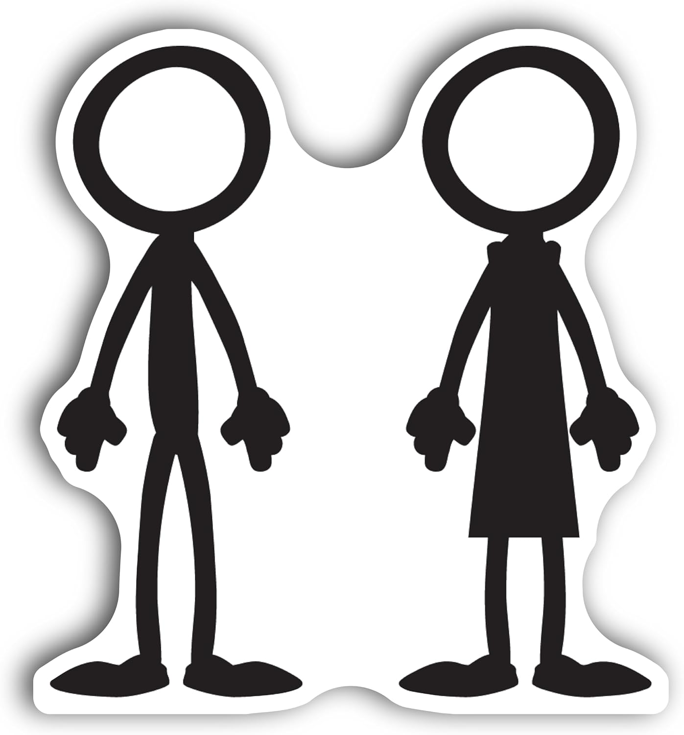 2 (Pieces) 3" and 5" Couple Walking Decal Sticker, Waterproof Vinyl Decals for Many Purpose Like Cars, Trucks, Laptops, Phones, Windows and More