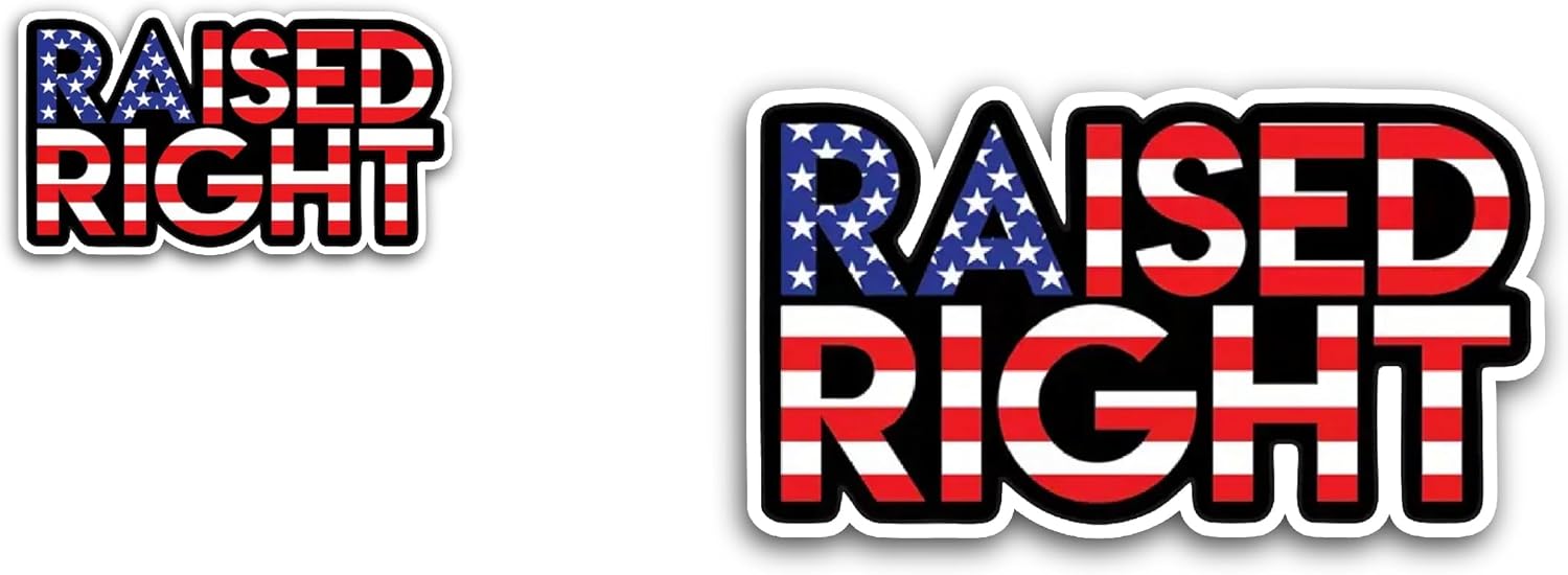 2 (Pieces) 3" and 5" Raised Right Sticker, Waterproof Vinyl Decals for Many Purpose Like Cars, Trucks, Laptops, Phones, Windows and More
