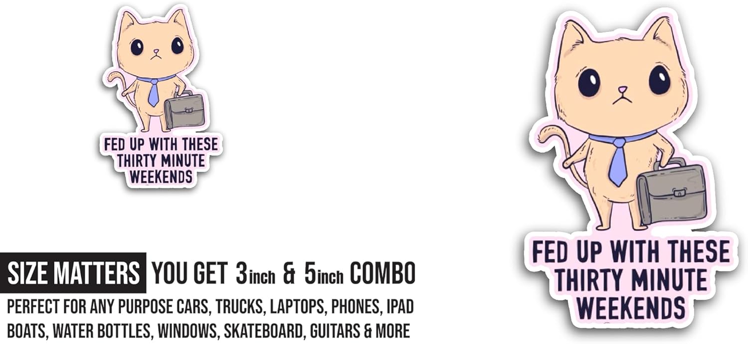 2 (Pieces) 3" and 5" Fed Up with These Sticker, Waterproof Vinyl Decals for Many Purpose Like Cars, Trucks, Laptops, Phones, Windows and More