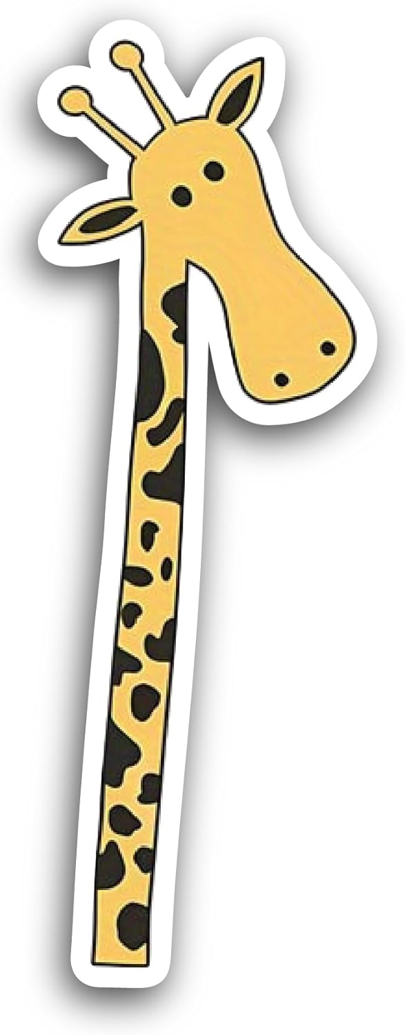 2 (Pieces) 3" and 5" Funny Giraffe Sticker, Waterproof Vinyl Decals for Many Purpose Like Cars, Trucks, Laptops, Phones, Windows and More