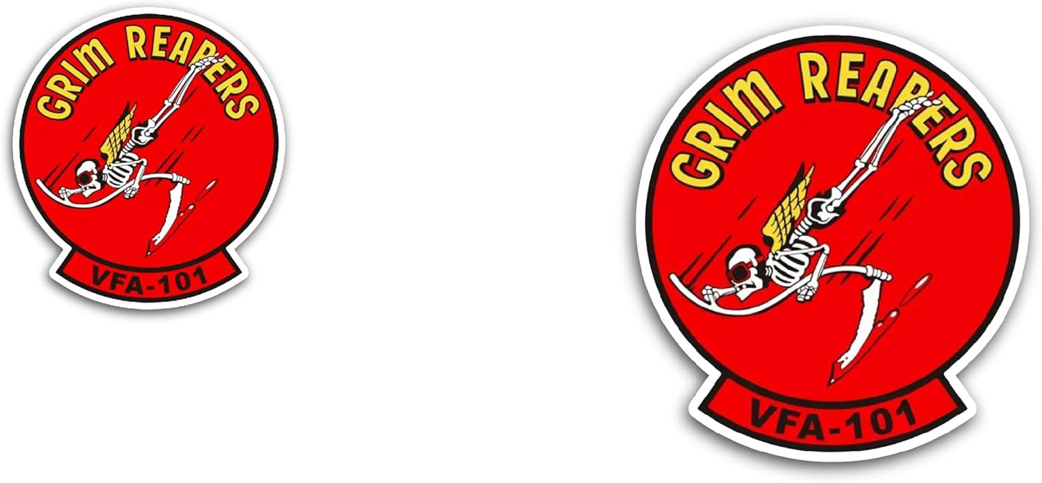 2 (Pieces) 3" and 5" Grim Reapers Sticker, Waterproof Vinyl Decals for Many Purpose Like Cars, Trucks, Laptops, Phones, Windows and More