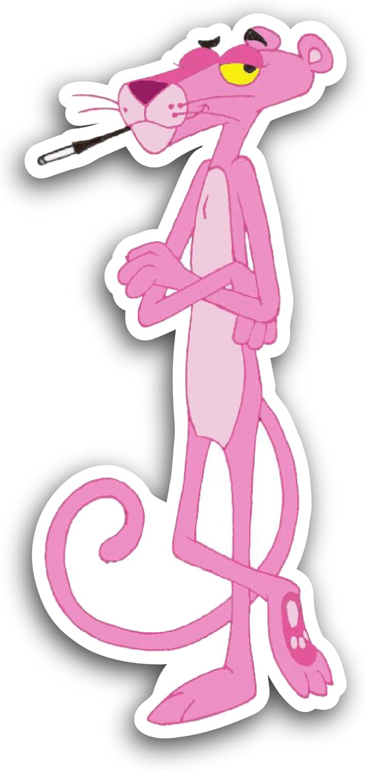 2 (Pieces) 3" and 5" Standing Pink Color Panther Sticker, Waterproof Vinyl Decals for Many Purpose Like Cars, Trucks, Laptops, Phones, Windows and More