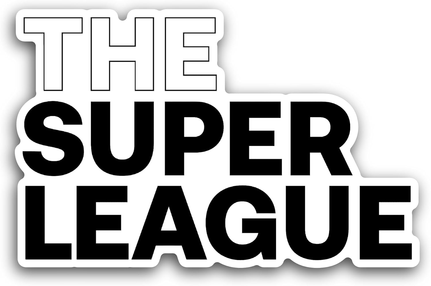 2 (Pieces) 3" and 5" The Super L3ague Sticker, Waterproof Vinyl Decals for Many Purpose Like Cars, Trucks, Laptops, Phones, Windows and More
