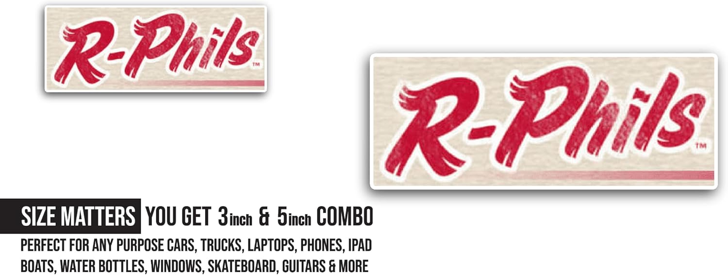2 (Pieces) 3" and 5" Read1ng Ph1ls Logo Decal Sticker, Waterproof Vinyl Decals for Many Purpose Like Cars, Trucks, Laptops, Phones, Windows and More
