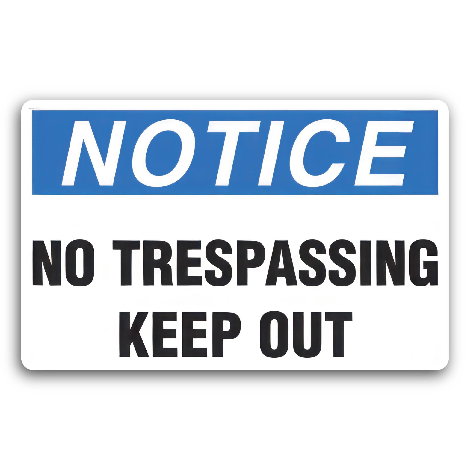 2 (Pieces) 3" and 5" No Trespassing Safety Sign Decal Sticker, Waterproof Vinyl Decals for Many Purp