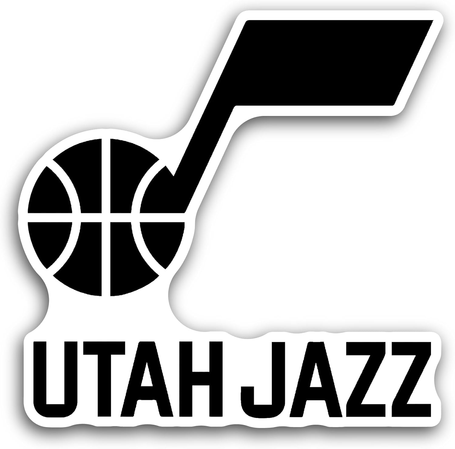 2 (Pieces) 3" and 5" Ut@h J@zz Logo Decal Sticker, Waterproof Vinyl Decals for Many Purpose Like Cars, Trucks, Laptops, Phones, Windows and More