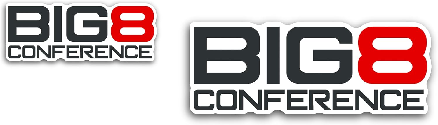 2 (Pieces) 3" and 5" Big 8 C0nference Sticker, Waterproof Vinyl Decals for Many Purpose Like Cars, Trucks, Laptops, Phones, Windows and More