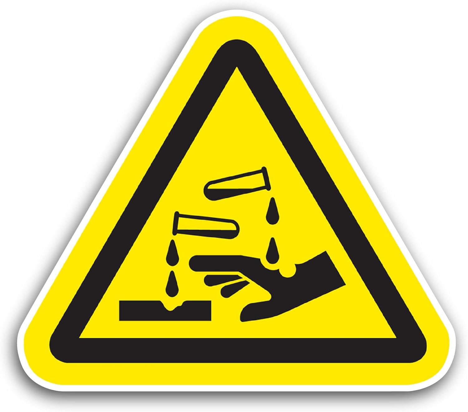 2 (Pieces) 3" and 5" Warning Acid Sticker, Waterproof Vinyl Decals for Many Purpose Like Cars, Trucks, Laptops, Phones, Windows and More