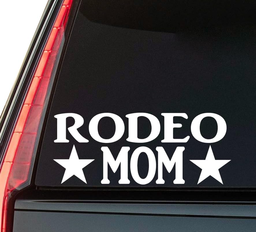 Rodeo Mom Window Vinyl Decal Sticker 6" (White), Waterproof Vinyl Decals for Many Purpose Like Cars, Trucks, Laptops, Phones, Windows and More