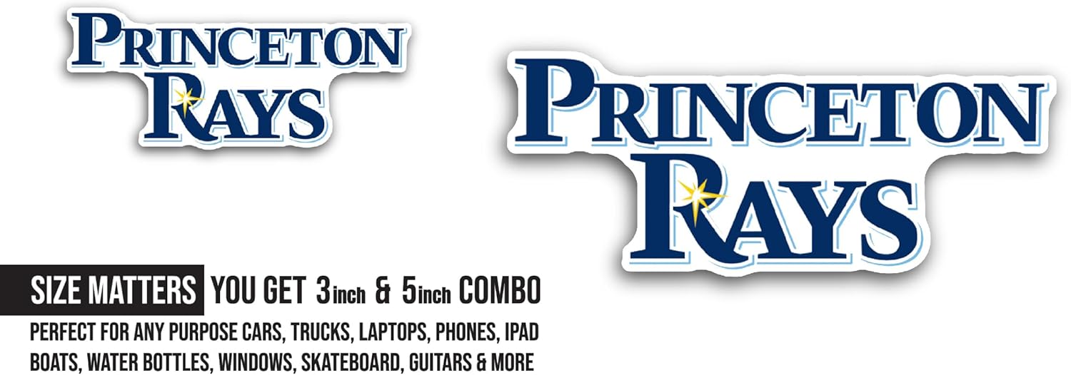 2 (Pieces) 3" and 5" Princet0n Logo Decal Sticker, Waterproof Vinyl Decals for Many Purpose Like Cars, Trucks, Laptops, Phones, Windows and More