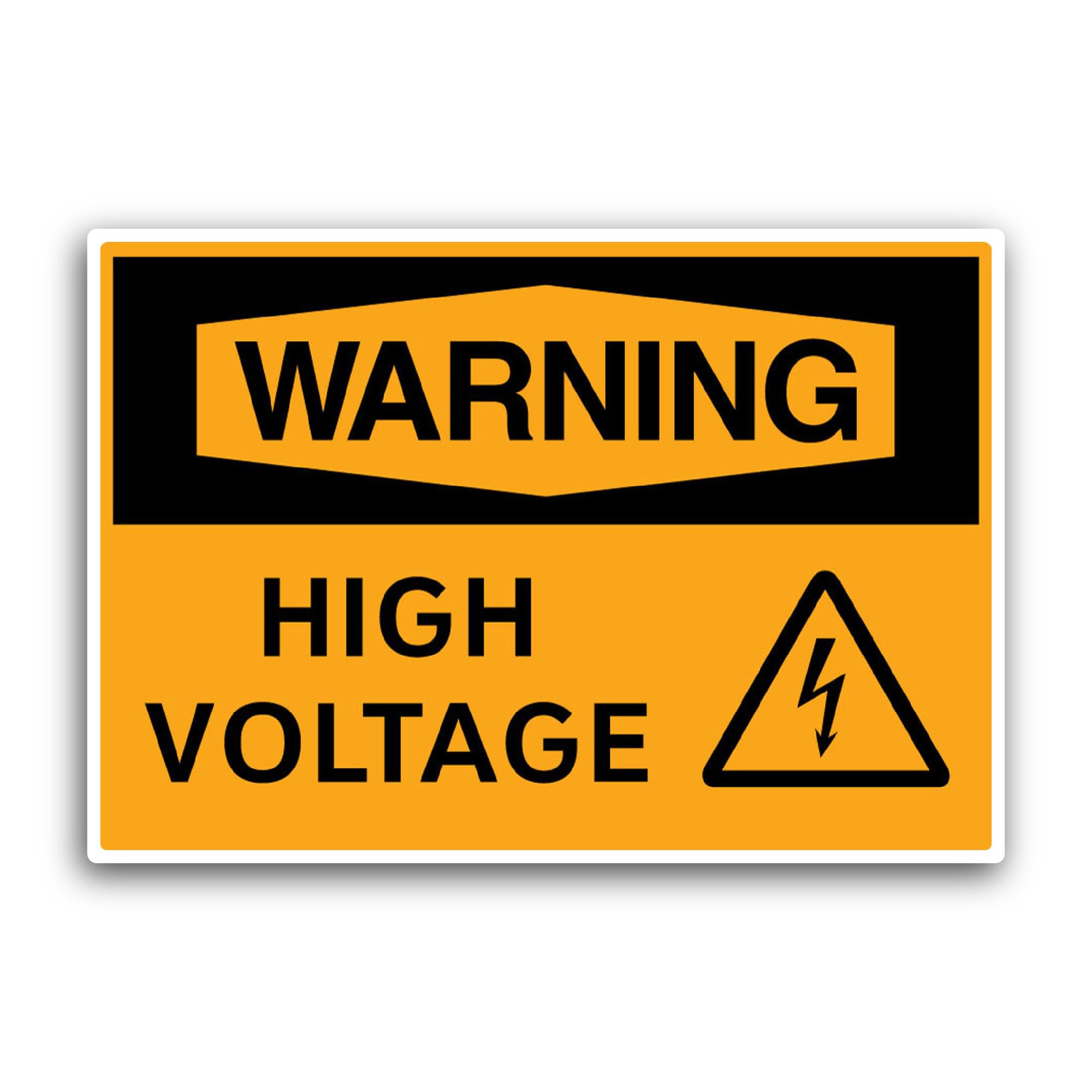 2 (Pieces) 3" and 5" High Voltage Warning Sign Sticker, Waterproof Vinyl Decals for Many Purpose Lik