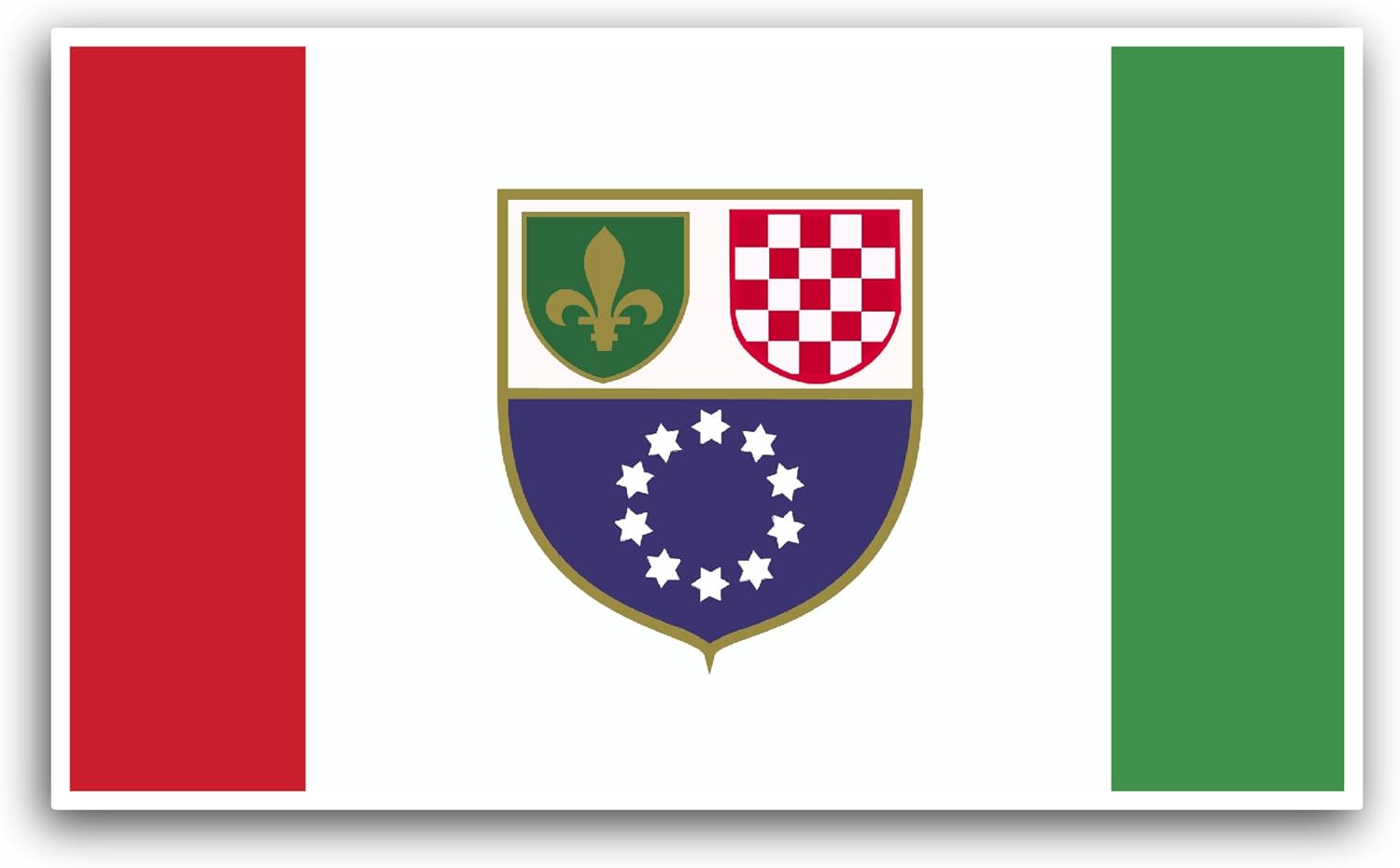 2 (Pieces) 3" and 5" Bosnia and Herzegovina Federation of Flag Sticker, Waterproof Vinyl Decals for Many Purpose Like Cars, Trucks, Laptops, Phones, Windows and More