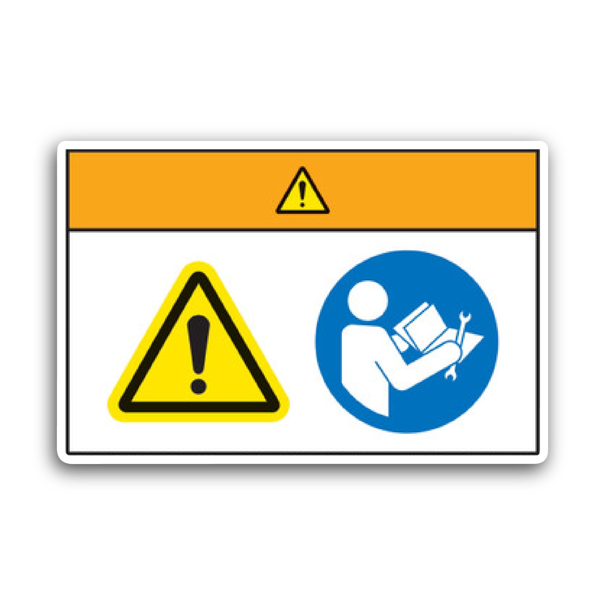 2 (Pieces) 3" and 5" Warning/Read Instructions Label Sticker, Waterproof Vinyl Decals for Many Purpo