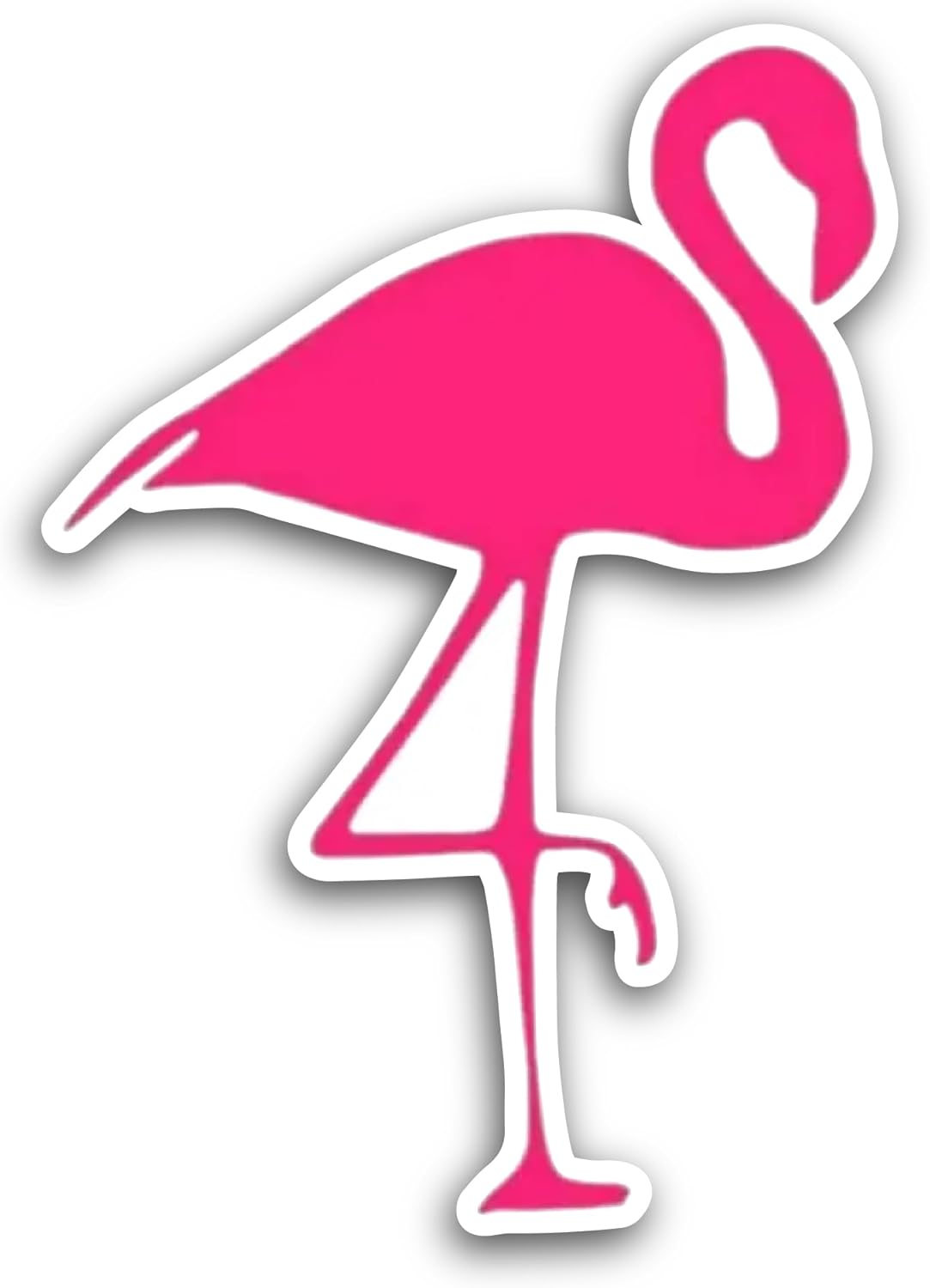 2 (Pieces) 3" and 5" Cartoon Pink Flamingo Sticker, Waterproof Vinyl Decals for Many Purpose Like Cars, Trucks, Laptops, Phones, Windows and More