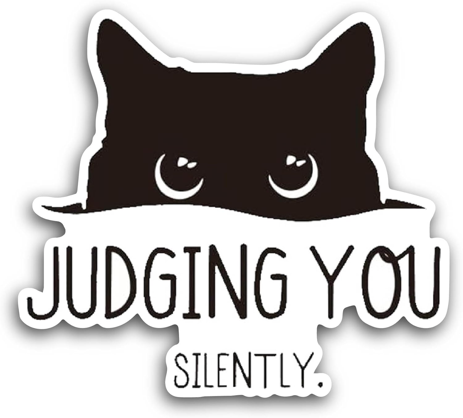 2 (Pieces) 3" and 5" Judging You Sticker, Waterproof Vinyl Decals for Many Purpose Like Cars, Trucks, Laptops, Phones, Windows and More