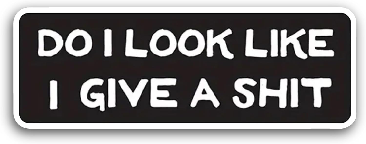 2 (Pieces) 3" and 5" Do I Look Like Sticker, Waterproof Vinyl Decals for Many Purpose Like Cars, Trucks, Laptops, Phones, Windows and More
