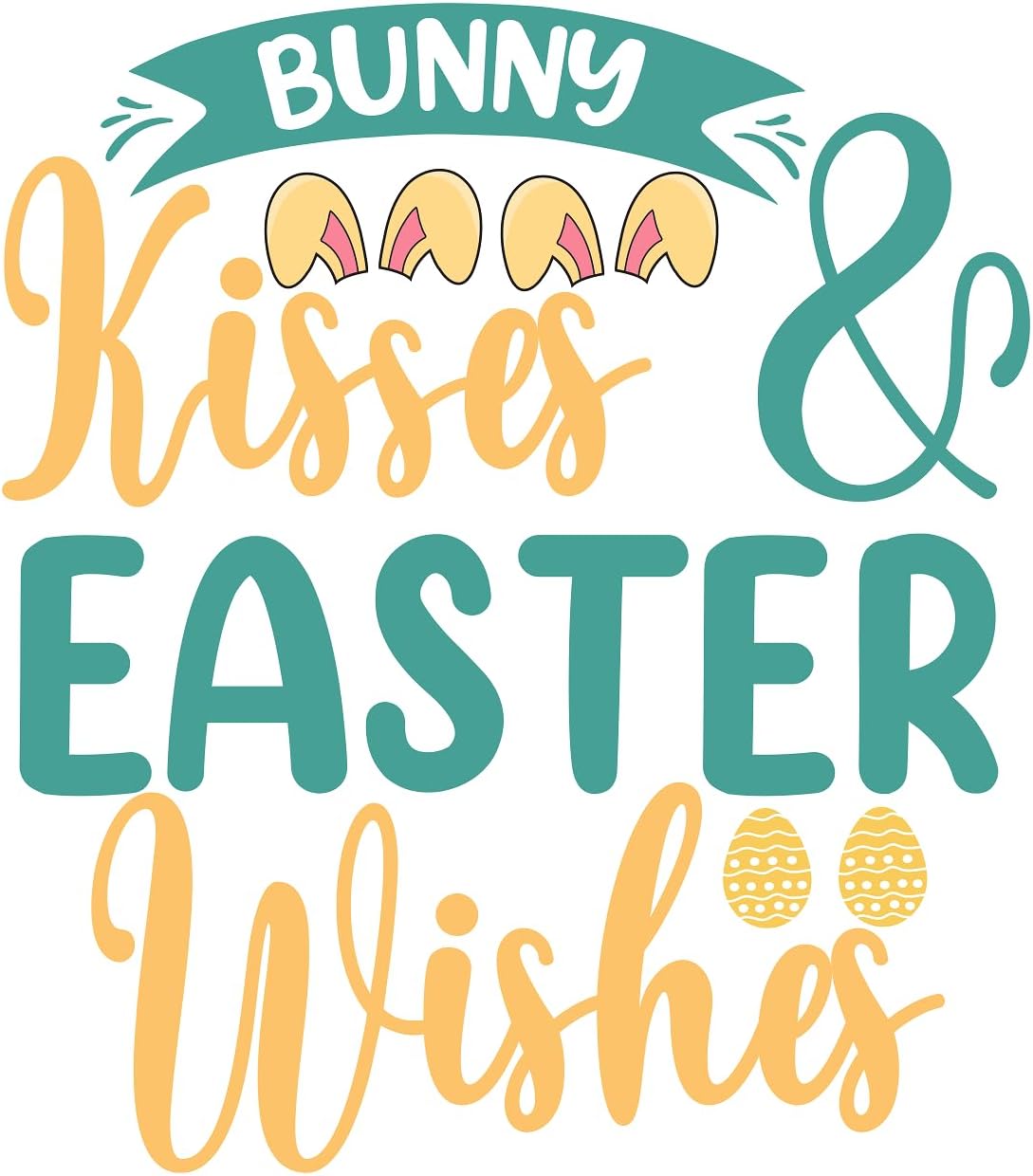 Inspirational Quote "Bunny Kisses & Easter Wishes" Motivational Sticker Vinyl Decal Motivation Stickers- 5" Vinyl Sticker Waterproof