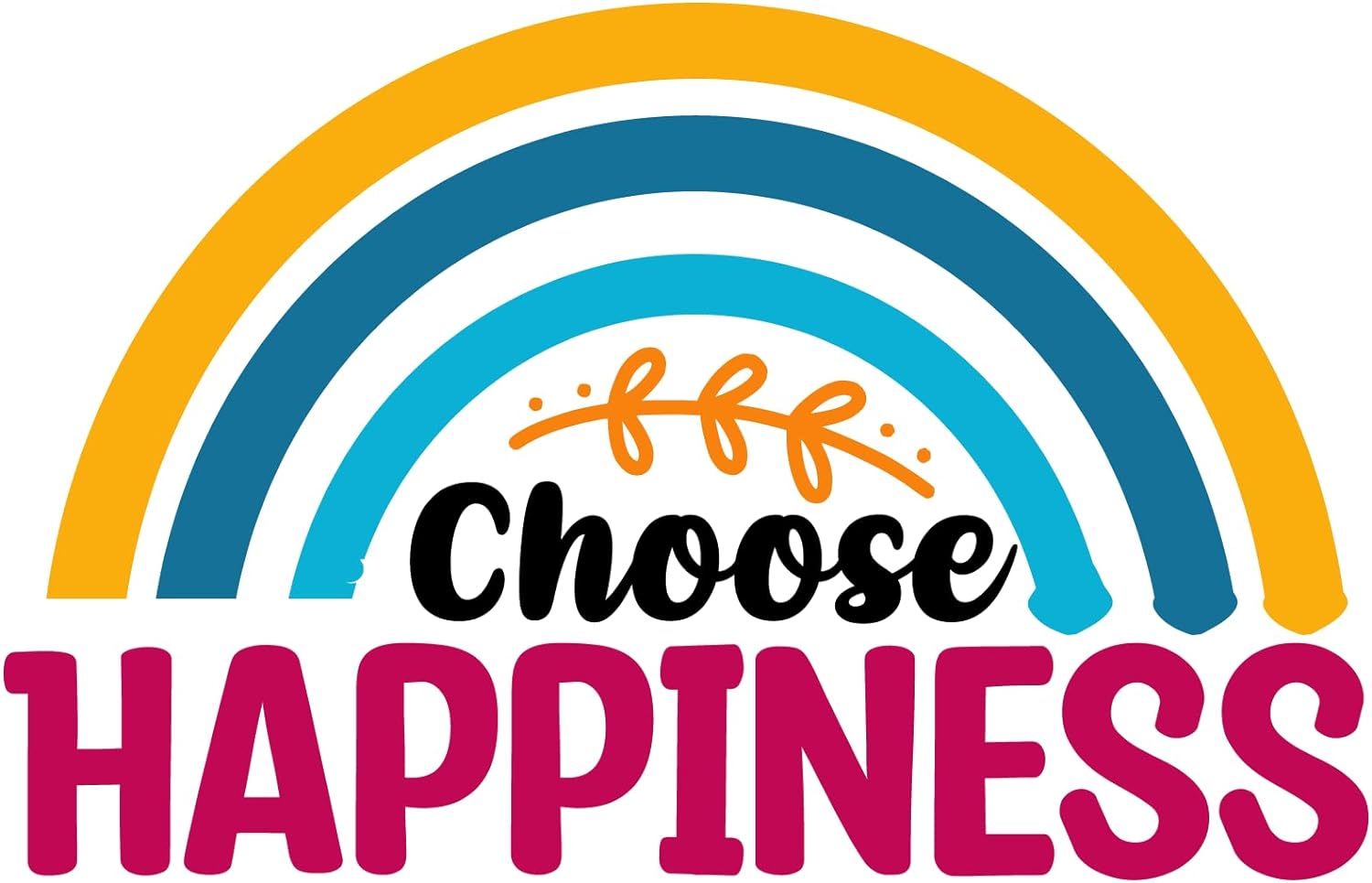 Inspirational Quote "Chosse Happiness" Motivational Sticker Vinyl Decal Motivation Stickers- 5" Vinyl Sticker Waterproof