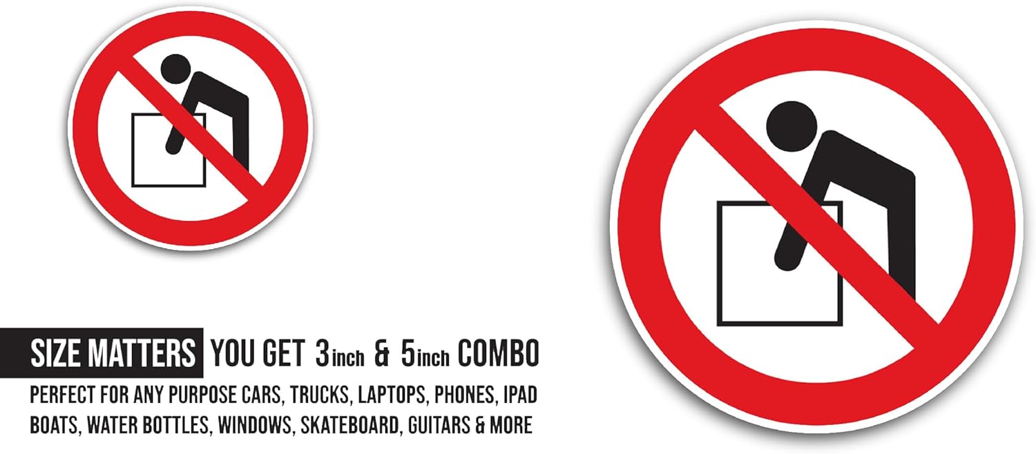 2 (Pieces) 3" and 5" Do Not Bend Sticker, Waterproof Vinyl Decals for Many Purpose Like Cars, Trucks, Laptops, Phones, Windows and More