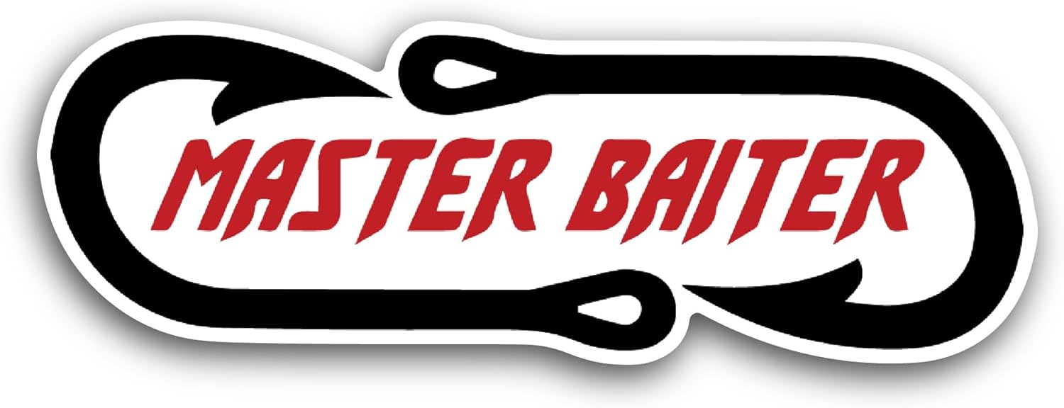 2 (Pieces) 3" and 5" Master Baiter Sticker, Waterproof Vinyl Decals for Many Purpose Like Cars, Trucks, Laptops, Phones, Windows and More