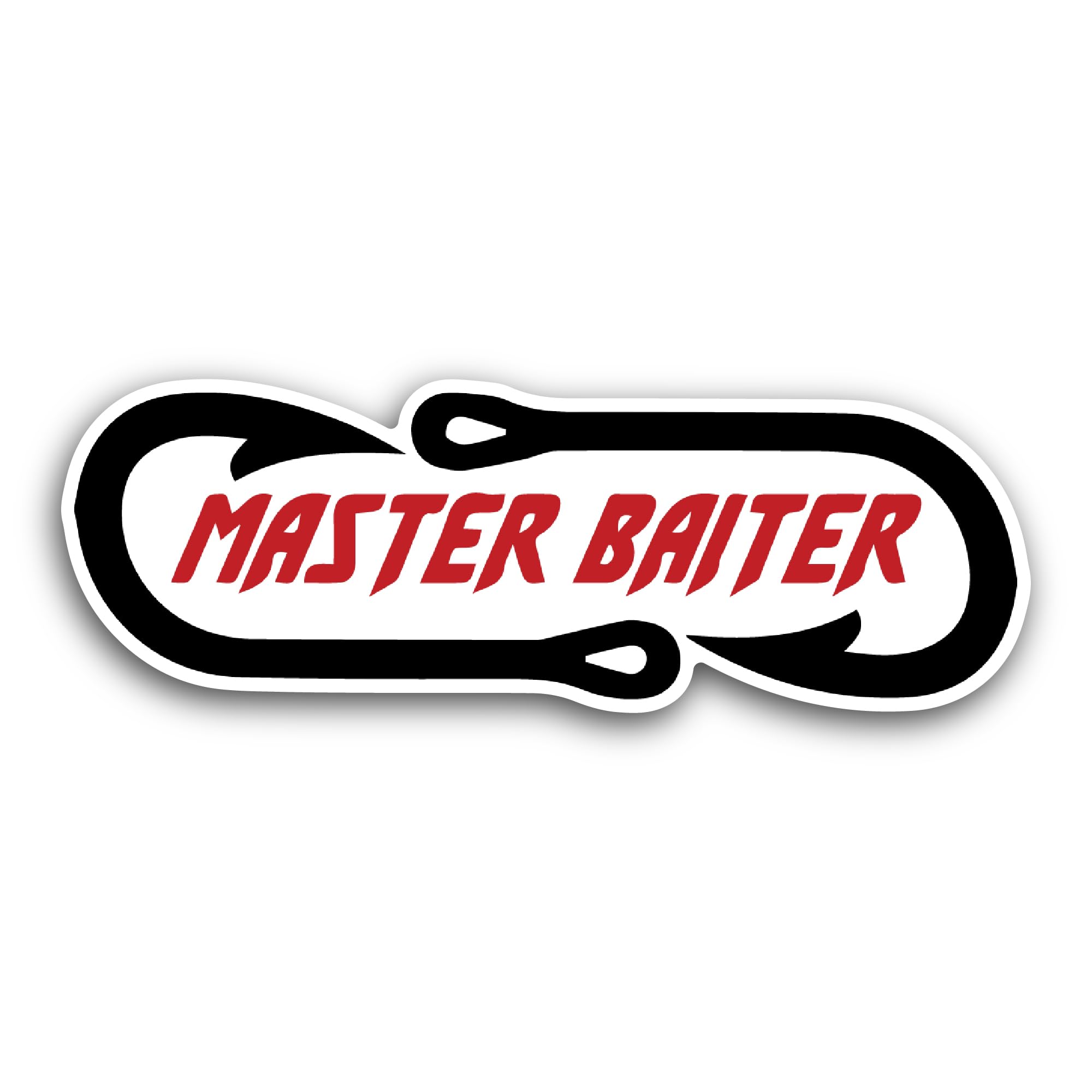 2 (Pieces) 3" and 5" Master Baiter Sticker, Waterproof Vinyl Decals for Many Purpose Like Cars, Truc