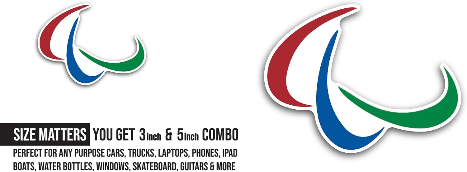 International Paralympic Committee Window Vinyl Decal Sticker 6" (White), Waterproof Vinyl Decals for Many Purpose Like Cars, Trucks, Laptops, Phones, Windows and More