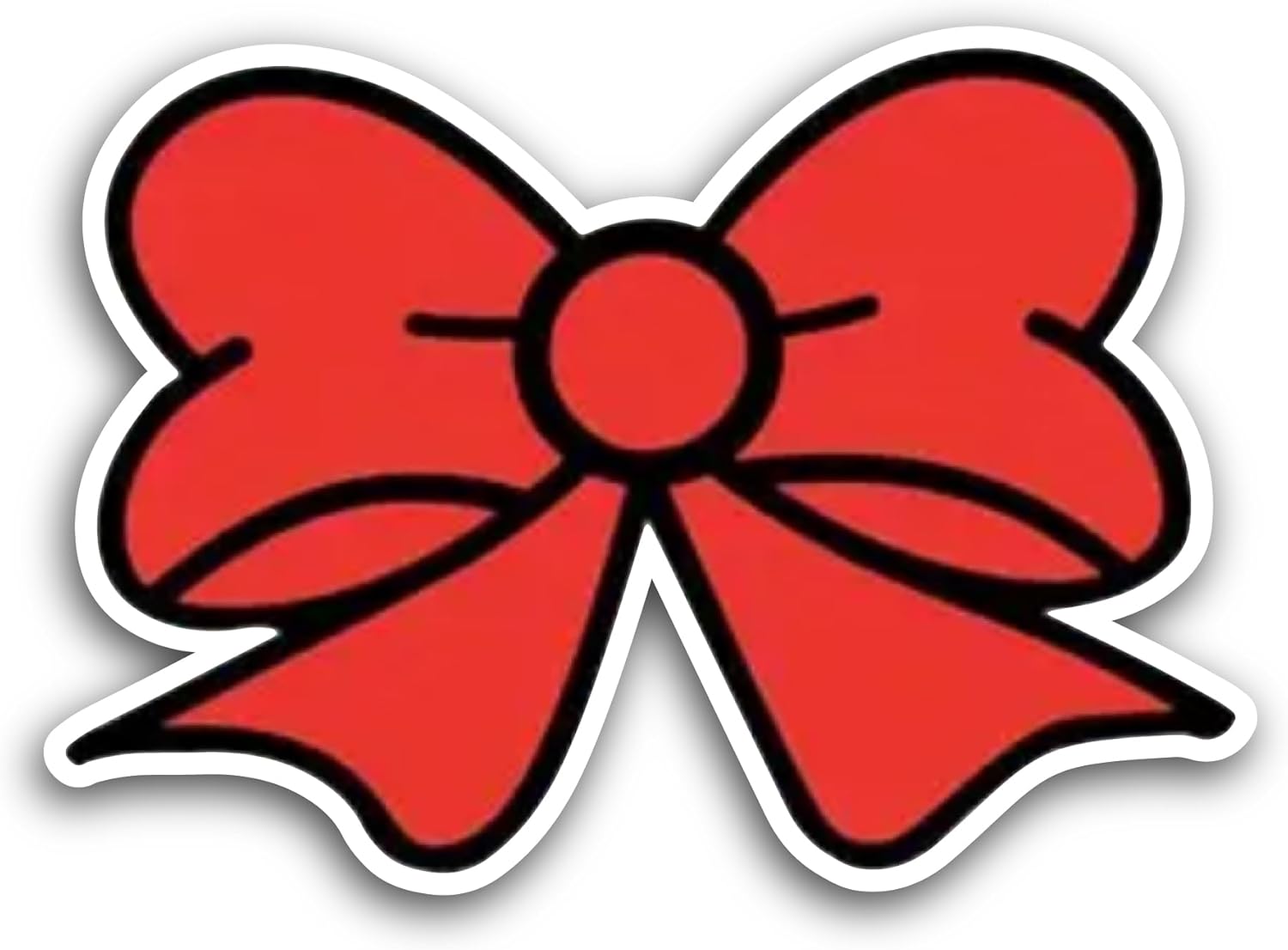 2 (Pieces) 3" and 5" Red Ribbon Bow Sticker, Waterproof Vinyl Decals for Many Purpose Like Cars, Trucks, Laptops, Phones, Windows and More