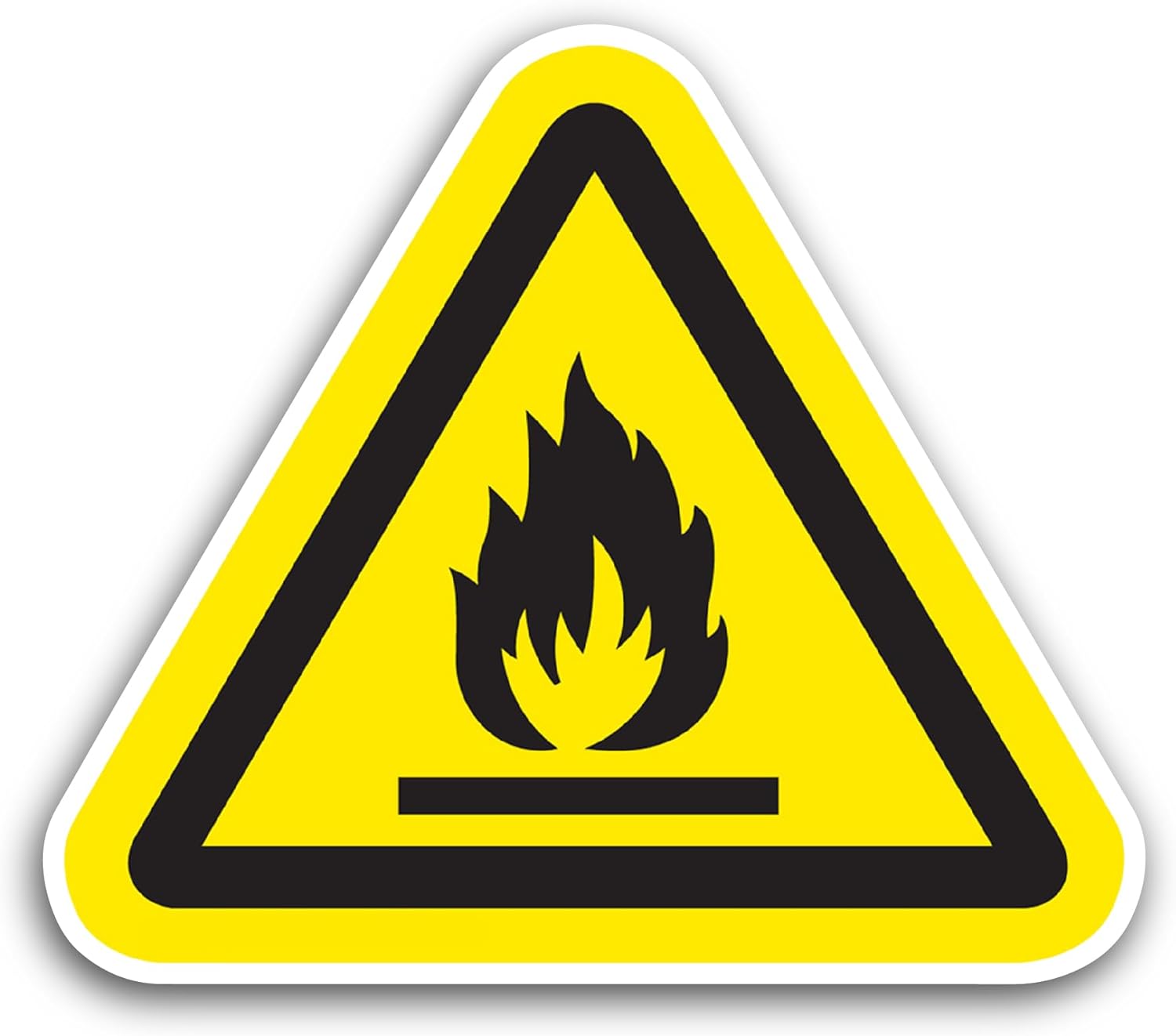 2 (Pieces) 3" and 5" Flammable Material Sign Sticker, Waterproof Vinyl Decals for Many Purpose Like Cars, Trucks, Laptops, Phones, Windows and More