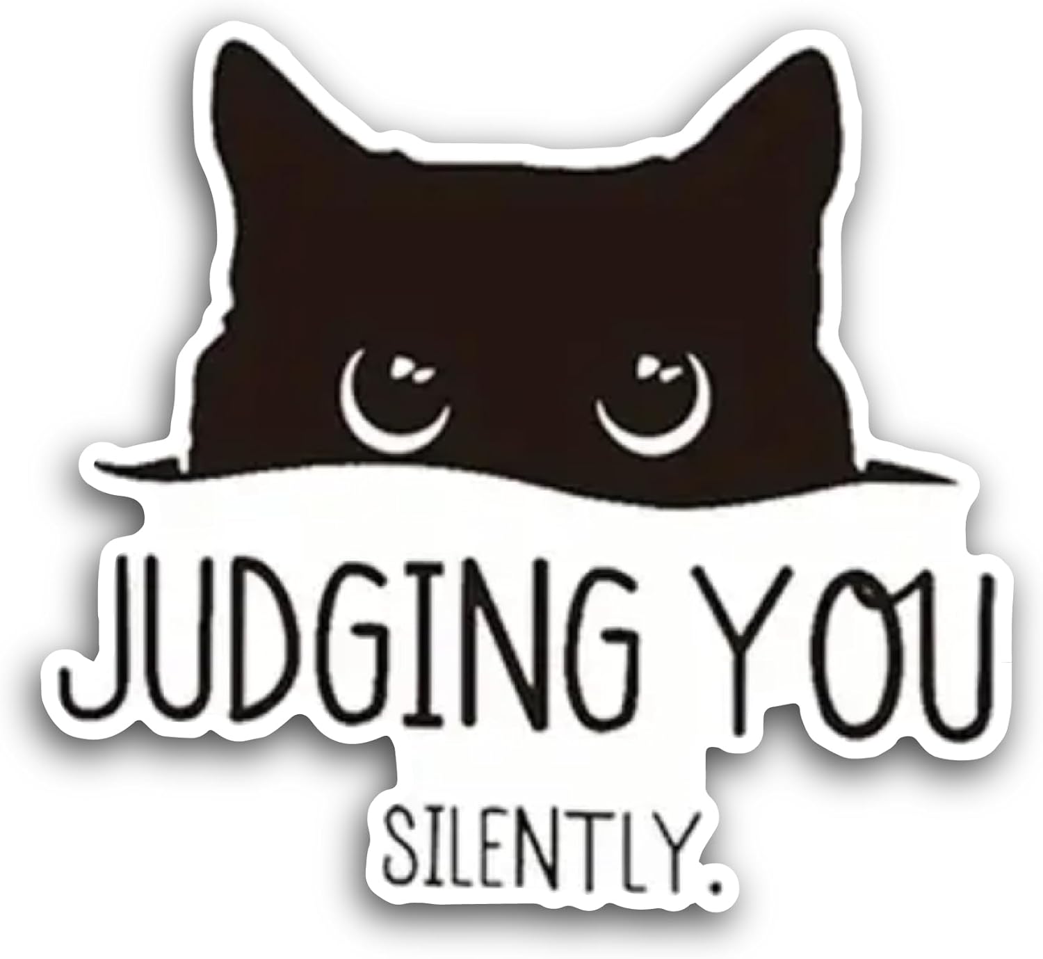 2 (Pieces) 3" and 5" Judging You Silently Text Sticker, Waterproof Vinyl Decals for Many Purpose Like Cars, Trucks, Laptops, Phones, Windows and More